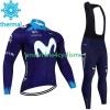 Tenue Maillot M/L + Collant à Bretelles Hiver Thermal Fleece Movistar 2023 Tenue Maillot M/L + Collant à Bretelles Hiver Thermal Fleece Movistar 2023